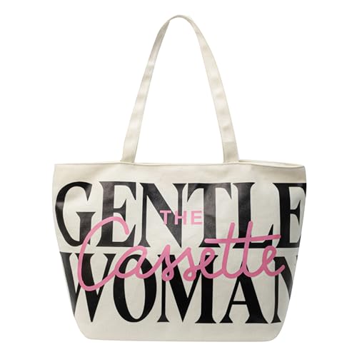 Kraptick Tote Bag – White Printed Canvas with Compact Design Casual Shoulder Style Tote Bag for Travel or Grocery Shopping Large Capacity and Lightweight Fashionable and Useful for Daily Use(OffWhite)