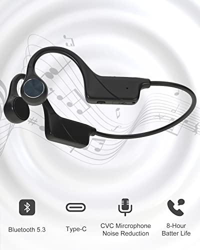 SANOTO Knochenschall Kopfhörer Bluetooth 5.3,Open Ear Kopfhörer Kabellos Bone Conduction Kopfhörer IPX5 Wasserdicht Staubdicht Sportkopfhörer Lange Akkulaufzeit Kopfhörer für Läufer Fitness – Bild 3
