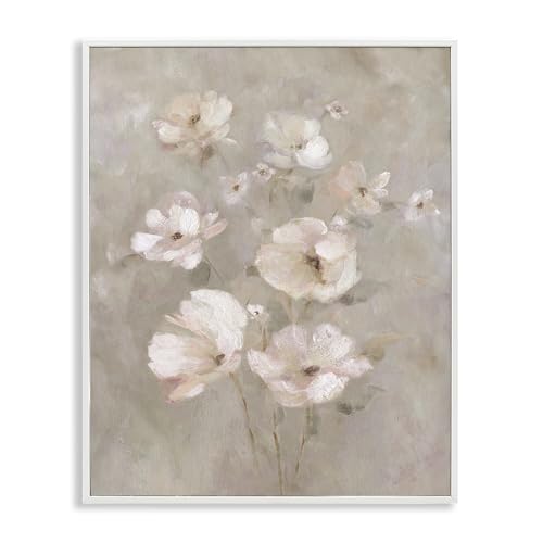 Blush Florals Over Beige, 16 x 20 Inch Framed Giclée Print
