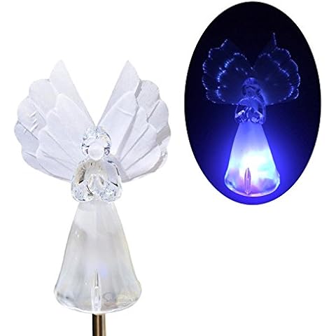 Unido Box Angel with Fiber Optic Wings Solar Garden Stake Light LED Color-Changing, Set of 2 Cover