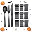 360pcs Black Plastic Silverware