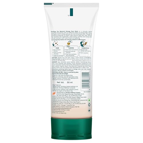 Himalaya Tan Removal Orange Face Wash, 50ml