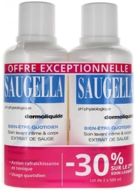 Saugella Dermoliquid 2 x 500ml Intimate hygiene. Hygiene for sensitive skins.
