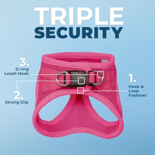 Image of Voyager Step-in Pet Harness - All Weather Mesh, Adjustable Step in Harness for Cats and Dogs by Best Pet Supplies - 307S Fuchsia, M