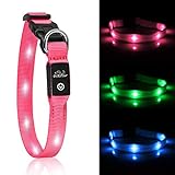 【Collar para Perro Resistente Ligero】 Collar luminoso PcEoTllar especialmente diseñado para cachorros, todos los accesorios son adecuados para perros, hebilla pequeña, anillo en D pequeño de acero inoxidable y batería pequeña, pero el material es duradero.