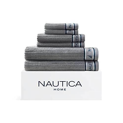 Catálogo de Toallas de baño grandes - 5 favoritos. 46 Nautica - Toallas de baño, 100% algodón Esponjoso Suave y Absorbente, Altamente absorbentes y de Secado rápido, Toallas de baño de Peso Medio (Gris Distintivo, 6 Piezas)