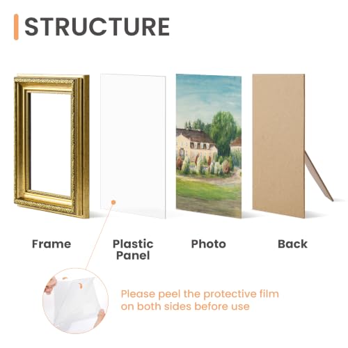 Image of upsimples Vintage 8x10 Picture Frame, Antique Gold Frames, 2 Pack