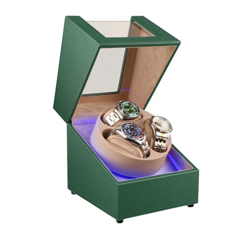Image of J&T Technology Watch Winder for Automatic Watches,Automatic Watch Winder with LED Light,Rotating Watch Case with Japanese Quiet Motor,4 Rotation Modes,USB Type C