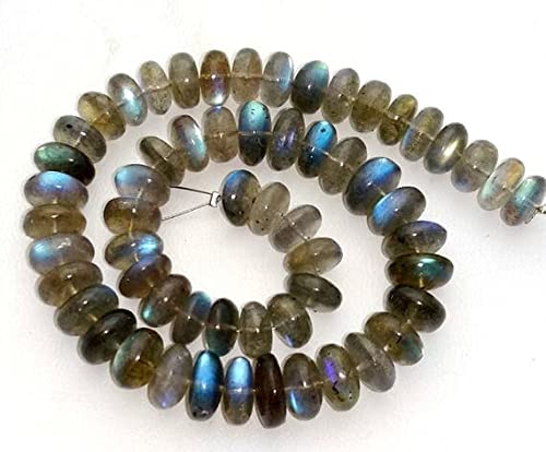 Labradorite bleue flash perles rondelles polies de qualité AAA+++ pour joaillerie fine fait main