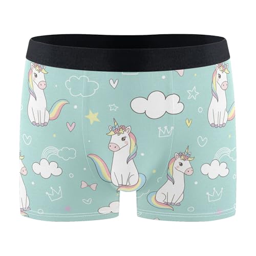 Wudan enhörningar grön boxershorts herr andningsbara underkläder kalsonger, Enhörningar grön, M