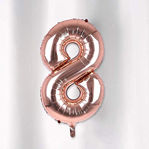 Image of AMFIN Number Foil Balloon - Rose Gold (8 Number)