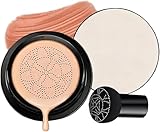 Líquida Fundación, Mushroom Head Air Cushion, Base De Maquillaje De Brillo Color Reparación,Corrector Hidratante Para Todo Tipo De Piel (Moreno Marrón)