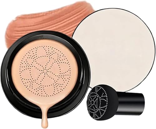 Líquida Fundación, Mushroom Head Air Cushion, Base De Maquillaje De Brillo Color Reparación,Corrector Hidratante Para Todo Tipo De Piel (Moreno Marrón)