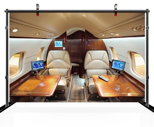 CHNYWORK 7x5ft Airplane Cabin Interior Photo Backdrop - image 3
