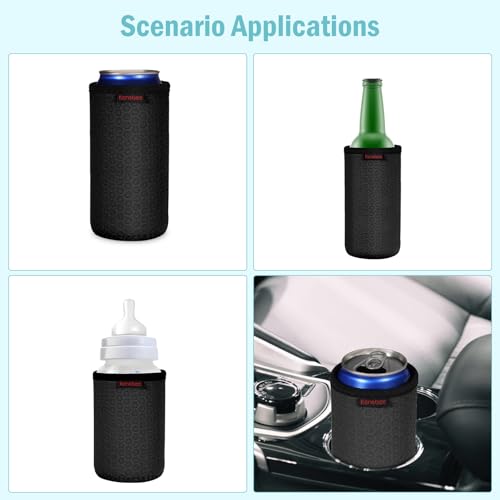 KENOBEE 3 Pack Can Cooler Sleeves for 12oz 16oz Can & 12oz Slim Can, Soft Insulated Reusable Non-Slip Neoprene Can Cooler Drink Caddies Holder Covers for Beer, Soda, Energy Drinks