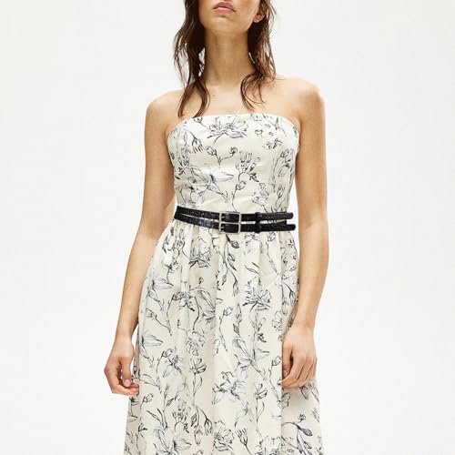 Double Buckle Belts for Women Black Leather Belt Waist Belt for Dresses Jeans Fashion Dress Belt4