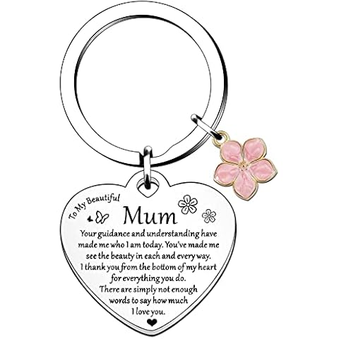 HULALA to My Beautiful Mum Gifts from Daughter Son Cute Keyring Keychain for Mummy Birthday Mothers Day Christmas Valentines Cover