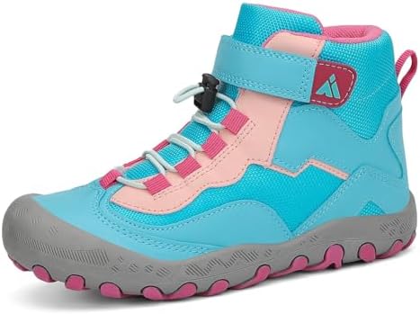 Mishansha Kinder Wanderschuhe rutschfest Trekkingschuhe Gr.24-28 | Jungen Mädchen ,Leichte,Atmungsaktiv,übergangsschuhe,Kinderschuhe,Outdoorschuhe Klettverschluss