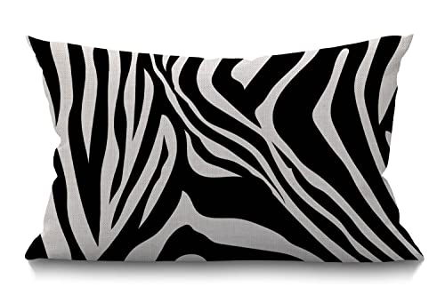 BGBDEIA Housse de coussin motif zèbre noir et blanc imprimé zèbre imprimé peau abstrait art...