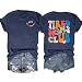Mama Shirts Tired Moms Club Shirt for Women: Funny Mama Graphic Tshirt Mom Life Casual Tops Blue