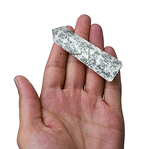 Image of Crystal Heaven Certified Dendrite Opal Crystal Tower Obelisk Point for Chakra, Healing and Balancing - AAA Grade Original Certified Gemstone Agate for Reiki Meditation Yoga Spiritual (2-3 Inches)