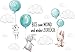 Szeridan Kaninchen "Bis zum mond..." Hase Ballons Wolken Tiere Wandtattoo Babyzimmer Wandsticker Wandaufkleber Aufkleber Deko für Kinderzimmer Baby Mädchen Junge 90x60cm