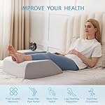 MEGCXIT Leg Pillow Elevation Blood Circulation, Leg Wedge for Elevation for Swelling, Leg Elevating Pillow for After Surgery, Memory Foam Foot Knee Pillow for Back Sleeping 23.6×16.8×8 Inch White/Grey - Image 5