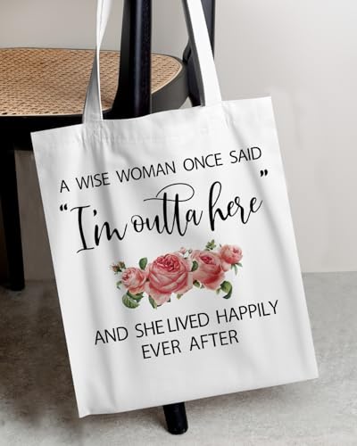 Retirement Gifts for Women - Retired Canvas Tote Bag for Boss Lady, Manager, Teacher, Nurse, Employee, Friends - Aesthetic Reusable Shoulder Tote Bag for Casual Vacation, Shopping, Gym4