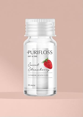 Miniatura 7 de Hilo dental tejido expansible de alta calidad, sin PTFE y PFAS, fresa dulce, ecológico, vegano, sin crueldad, recomendado por dentistas, apto para