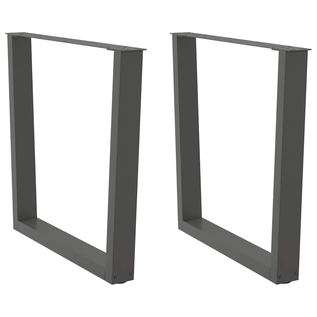 Juego de 2 patas de mesa de comedor en forma de V, acero con recubrimiento en polvo, color antracita, 80 x (72-73,3) cm, altura regulable, con tornillos, estable, para mesa de comedor