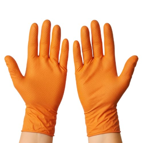 Gants jetables en nitrile TYGA orange taille L boîte de 100 pièces ultra résistantes