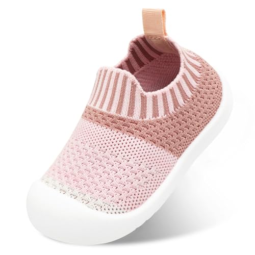 Baby Shoes Boys Girls Breathable Mesh First Walking Shoes Kids Lightweight Toddler Slip On Indoor Floor Slipper Cotton Sneakers