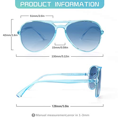Fonhcoo Kids Polarized Sunglasses For Girls Boys Aviator Toddler Sunglasses With Flexible Frame, Uv400 Protection, Age 5-10 (Blue) #TOP4