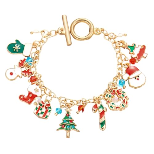 Bracelet en perles de cristal et chaîne Noël pour femme et enfant