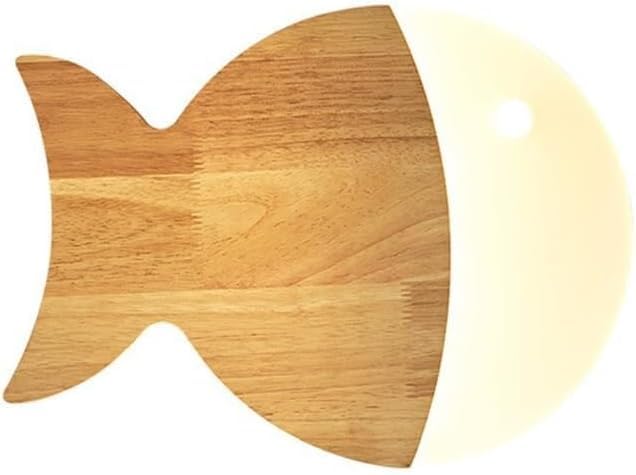 Lámpara de pared LED de madera nórdica y acrílico con luz cálida de 220V para mesita de noche