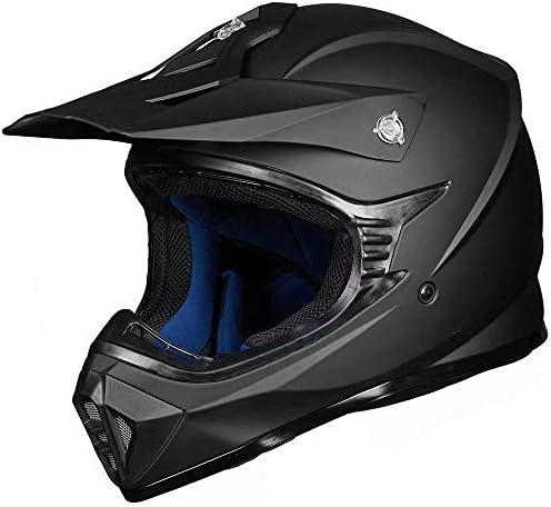 ILM Adult Dirt Bike Helmets Motocross ATV Dirtbike BMX MX Offroad Full Face Motorcycle Helmet, DOT Approved Model 128S (Matte Black, Adult-L)