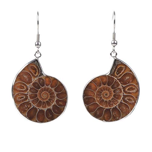 Justinstones Natural Ammonite Fossil Earrings