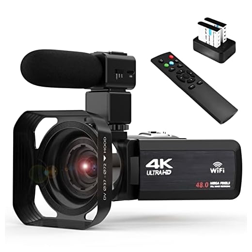 4K Camcorder Vlogging Camera for YouTube Ultra HD 4K 48MP Video Camera with Microphone & Remote Control WiFi Digital Camera IR Night Vision 3.0" IPS Touch Screen