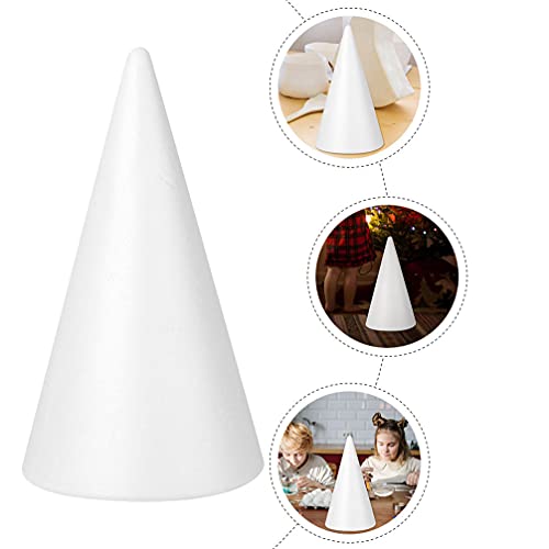 TOYANDONA 2 Stuks Foam Kegels Wit Durafoam Kegel Voor Diy Thuis Craft Project Kerstboom Tafel Middelpunt Wit Kegels Voor… - Image 4