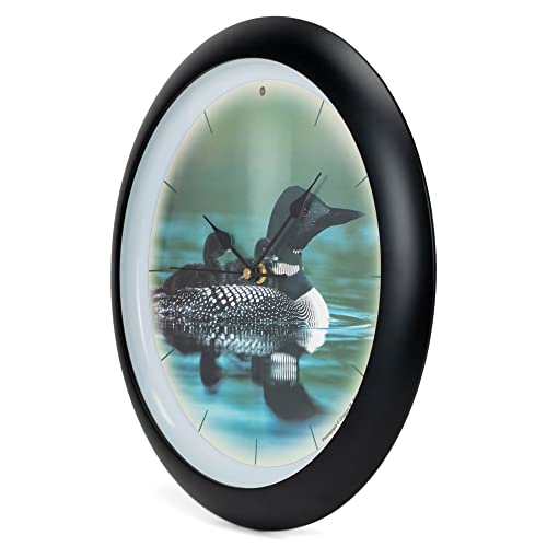 Mark Feldstein & Associates Call Of The Loon Artwork Matte Black 13 Inch Sound Wall Clock #TOP4