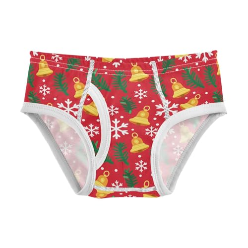 visesunny Boys Cotton Underwear Christmas Bell Snowflake Printed Toddler Soft Training Briefs Size 2T-8Y for Kids