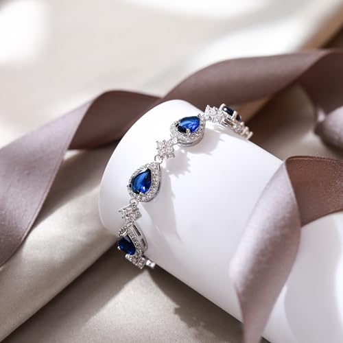 EVER FAITH Wedding Bridal Bracelets for Brides Bridesmaids, Gorgeous Cubic Zirconia Classic Teardrop Tennis Braceletss for Women Jewelry4
