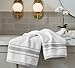Bath Towel Set_White Towel For Bathroom, Luxury Hotel &Spa Quality, 100% Cotton .Includes 2 Large Bath Towels, 2 Hand Towels and 2 Washcloths.Super Soft, Absorbent & Decorative (White/Grey)