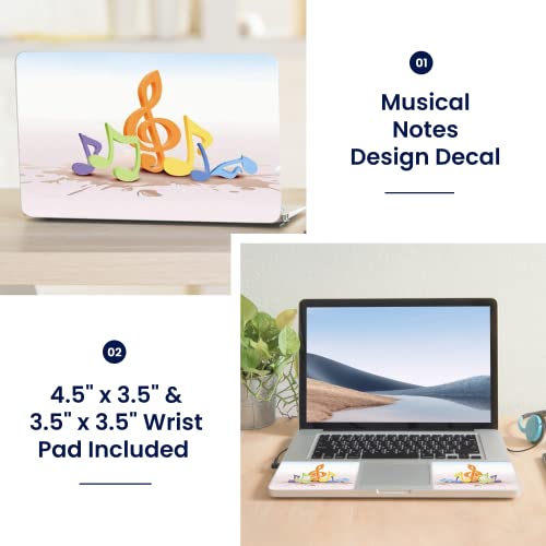 Image of LSS Laptop 17-17.3 inch Skin Cover with Colorful Musical Notes Pattern for HP Dell Lenovo Apple Asus Acer Compaq - Fits 16.5 inch 17 inch 17.3 inch 18.4 inch 19 inch (2 Wrist Pads Free)