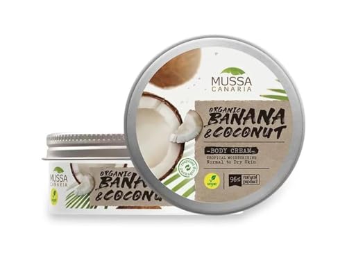 Mussa Canaria Crema Corporal Vegana Extra Hidratante de Aceite Natural de Coco y Manteca de Coco Tamaño Viaje - 70ml