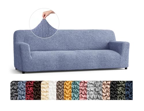 Premium Stretch Couch Covers for Sofa - Sofa Chair Cover Washable, Dogs & Pets Friendly - Elastic Polyester Loveseat Slipcovers - Non-Slip Love Seat Couch Covers - Blue (86'-120' Wide)