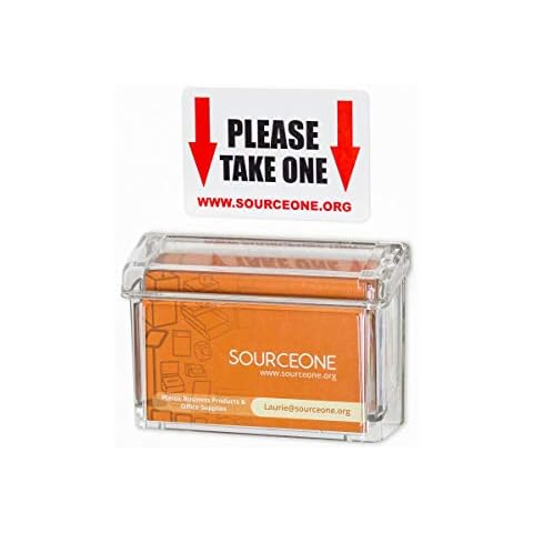 SOURCEONE.ORG Source One Premium Outdoor Business Card Holder Peel and Stick Clear Unbreakable Take One Sticker Included Cover
