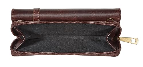 Snaffle Bit Leather Cross Body Wallet- Brown2