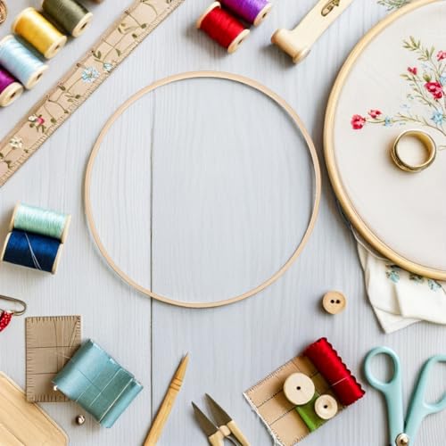 Miniatura 5 de Beatifufu Aros Redondos 30 Cm 10 Unidades De Madera Para Manualidades, Ideales Para Crear Aros Y Decoración Artesanal En Celebraciones