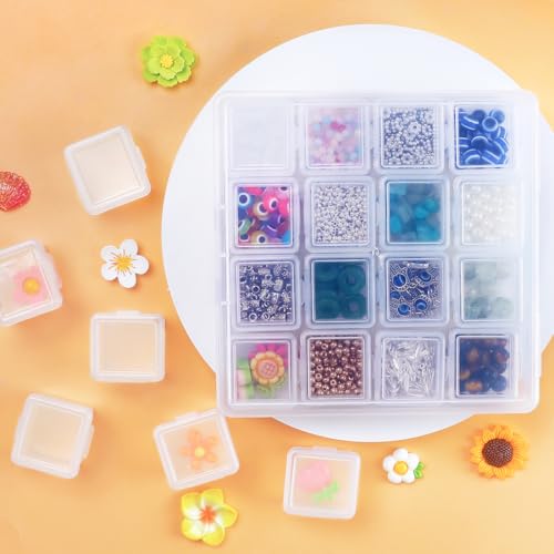 Image of Eppingwin 16 Grids Bead Organizer, Craft Organizers and Storage, Acrylic Organizers, Plastic Bead Organizer Box for Crafts Organizing Storing